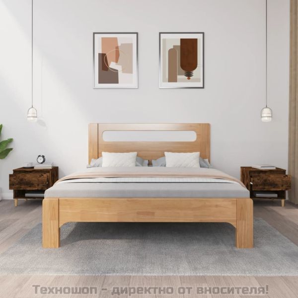 Нощни масички, 2 бр, опушен дъб, 50x46x50 см, инженерно дърво