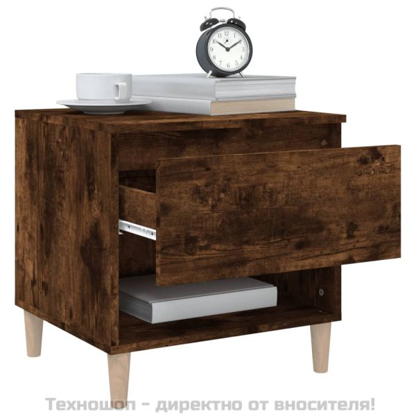 Нощни масички, 2 бр, опушен дъб, 50x46x50 см, инженерно дърво