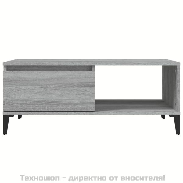 Кафе маса, сив сонома, 90x50x36,5 см, инженерно дърво