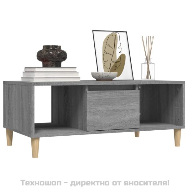 Кафе маса, сив сонома, 90x50x36,5 см, инженерно дърво