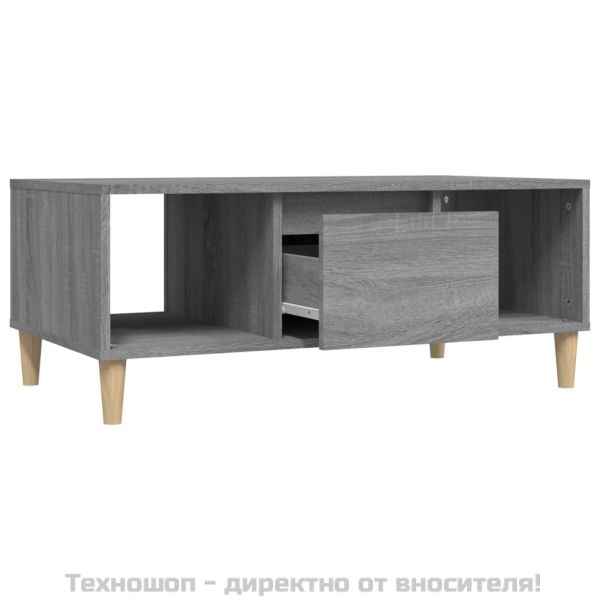 Кафе маса, сив сонома, 90x50x36,5 см, инженерно дърво