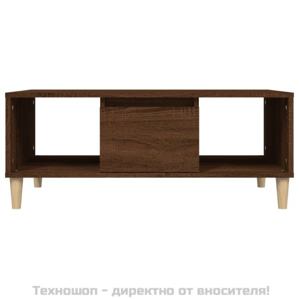 Кафе маса, кафяв дъб, 90x50x36,5 см, инженерно дърво