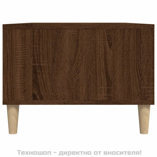 Кафе маса, кафяв дъб, 90x50x36,5 см, инженерно дърво