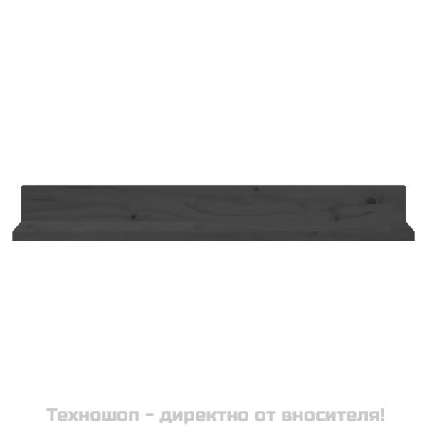 Стенни рафтове, 2 бр, сиви, 80x11x9 см, масивно борово дърво