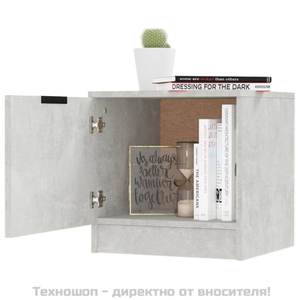 Нощно шкафче, бетонно сиво, 40x39x40 см