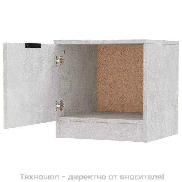 Нощно шкафче, бетонно сиво, 40x39x40 см