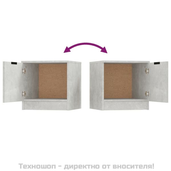 Нощно шкафче, бетонно сиво, 40x39x40 см