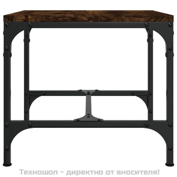 Странични маси, 2 бр, опушен дъб, 40x40x35 см, инженерно дърво