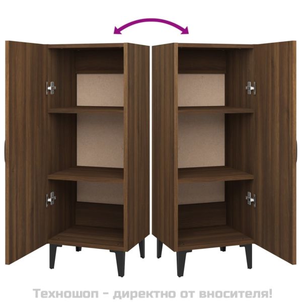 Сайдборд, кафяв дъб, 34,5x34x90 см, инженерно дърво