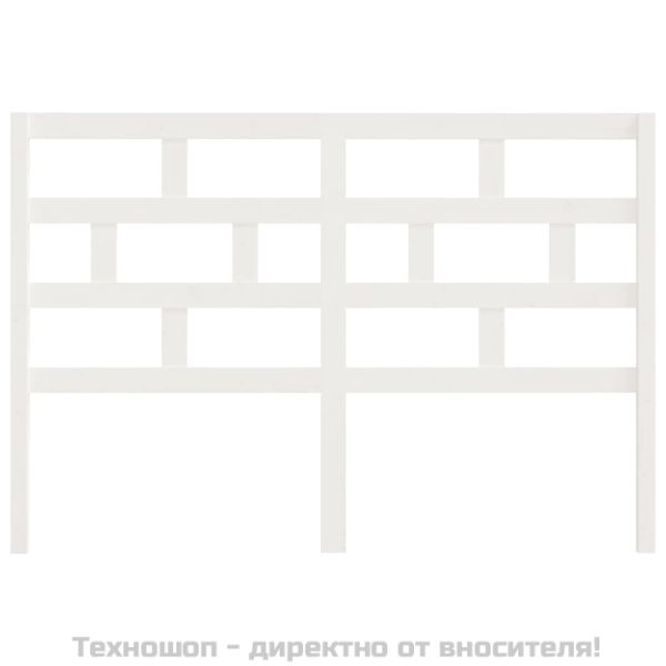 Горна табла за легло, бяла, 126x4x100 см, бор масив