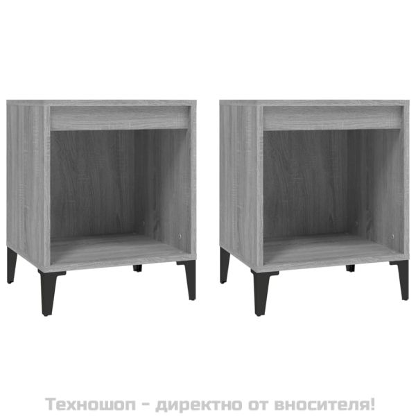 Нощни шкафчета, 2 бр, сив сонома, 40x35x50 см