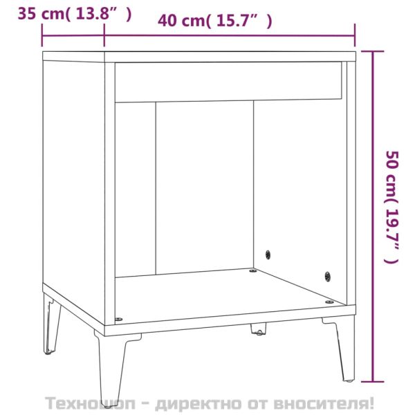 Нощни шкафчета, 2 бр, сив сонома, 40x35x50 см