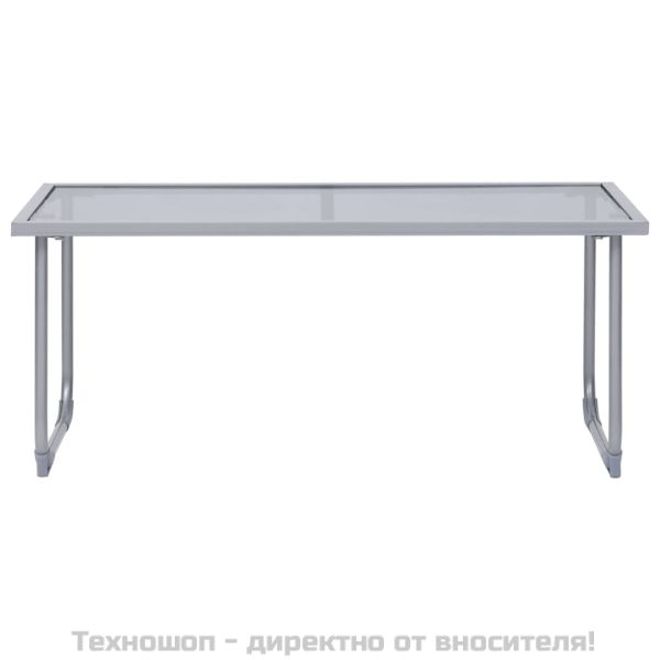 Градински лаундж комплект, 4 части, плат и стомана, черен