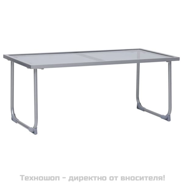 Градински лаундж комплект, 4 части, плат и стомана, черен