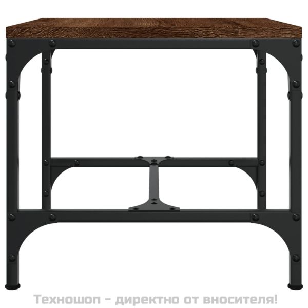 Странични маси, 2 бр, кафяв дъб, 40x40x35 см, инженерно дърво