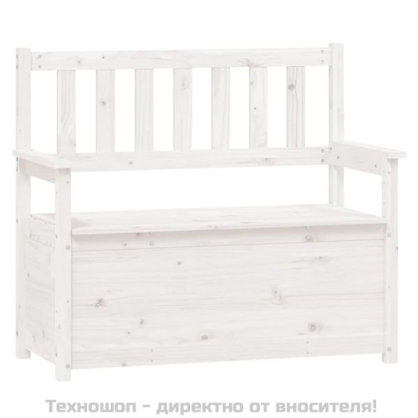 Пейка, бяла, 112,5x51,5x96,5 см, бор масив