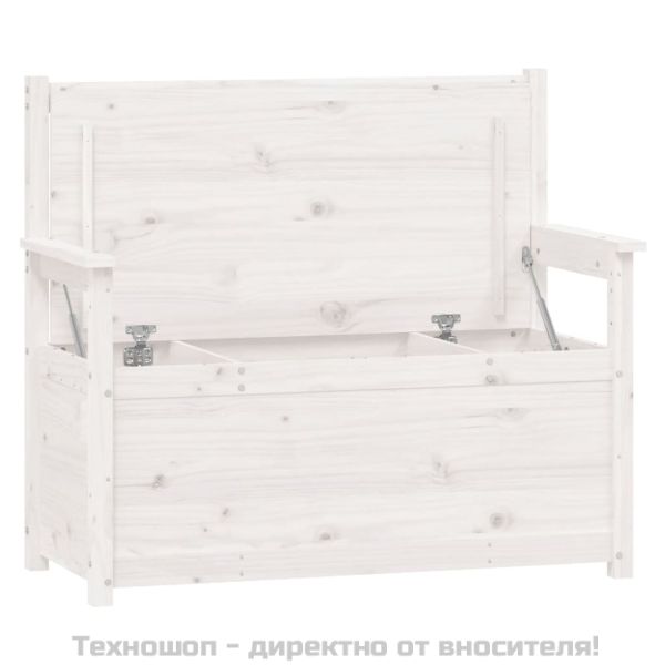 Пейка, бяла, 112,5x51,5x96,5 см, бор масив