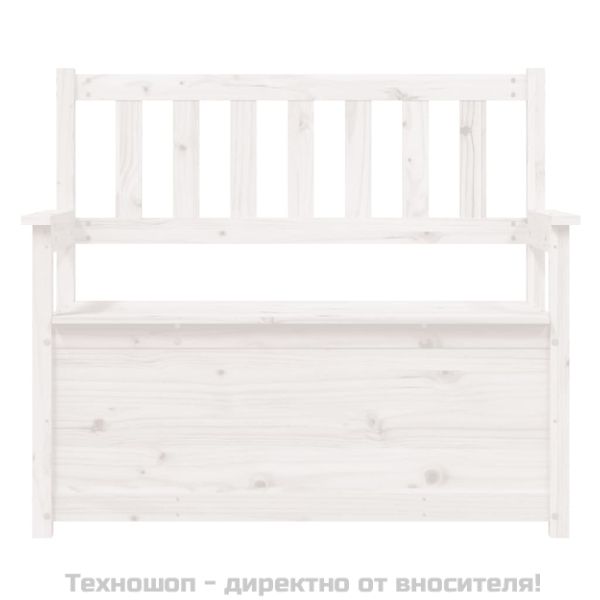 Пейка, бяла, 112,5x51,5x96,5 см, бор масив