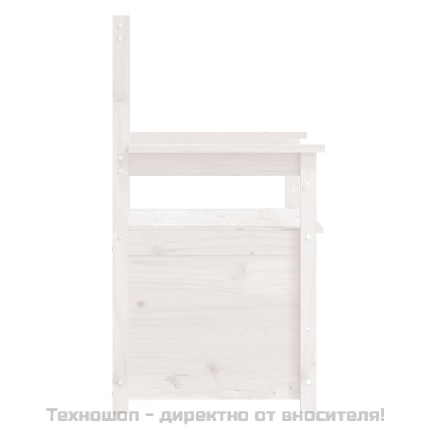 Пейка, бяла, 112,5x51,5x96,5 см, бор масив