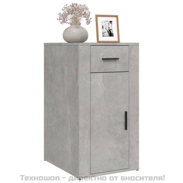 Шкаф за бюро, Бетонно сиво, 40x49x75 см, инженерно дърво