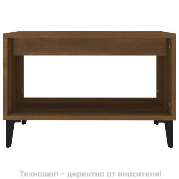 Кафе маса, кафяв дъб, 60x50x40 см, инженерно дърво