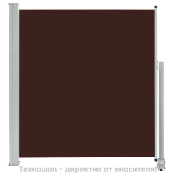 Прибираща се дворна странична тента, 140х300 см, кафява