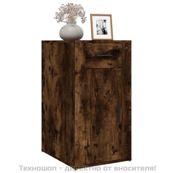 Шкаф за бюро, опушен дъб, 40x49x75 см, инженерно дърво