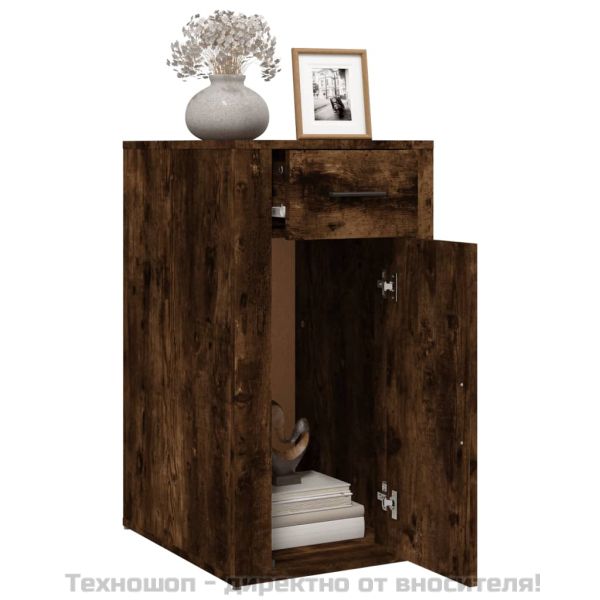 Шкаф за бюро, опушен дъб, 40x49x75 см, инженерно дърво