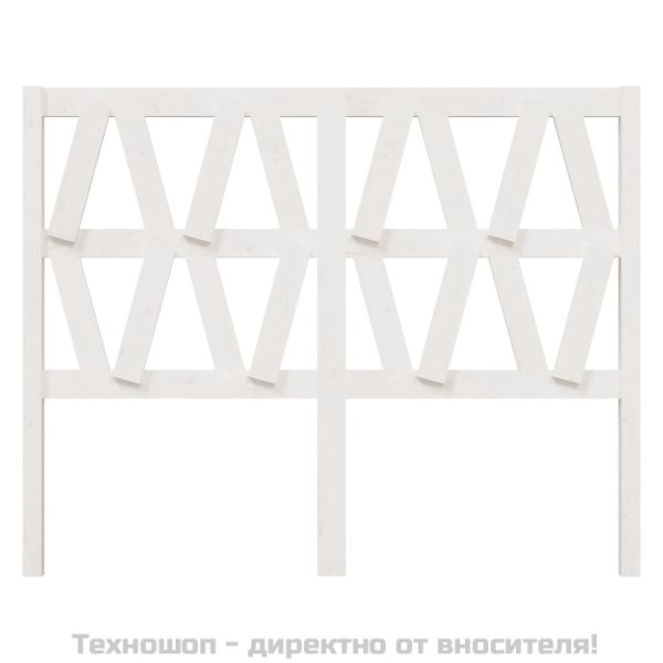 Горна табла за легло, бяла, 126x4x100 см, бор масив