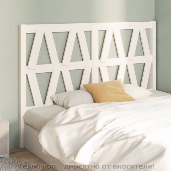 Горна табла за легло, бяла, 126x4x100 см, бор масив