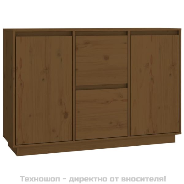 Сайдборд, меденокафяв, 111x34x75 см, бор масив