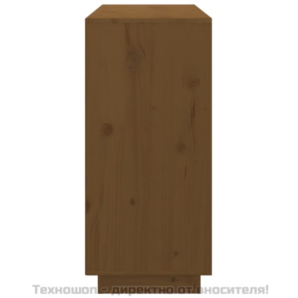 Сайдборд, меденокафяв, 111x34x75 см, бор масив