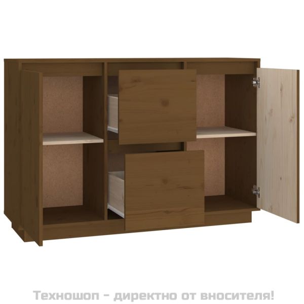 Сайдборд, меденокафяв, 111x34x75 см, бор масив