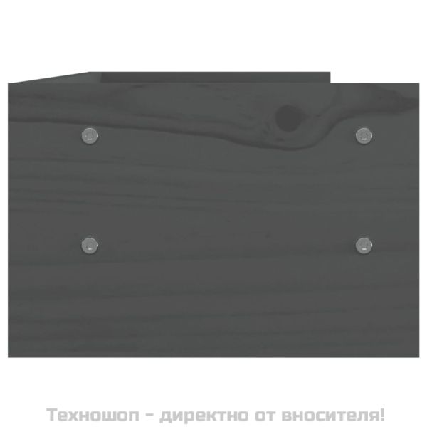 Поставка за монитор, сива, 50x24x16 см, бор масив