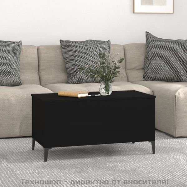 Маса за кафе, черна, 90x44,5x45 см, инженерно дърво