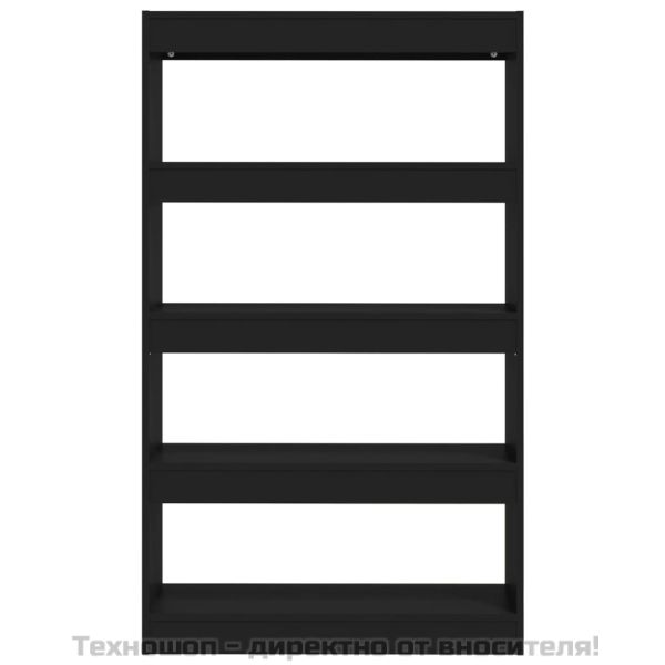 Шкаф/разделител за стая, черен, 80x30x135 см, инженерно дърво