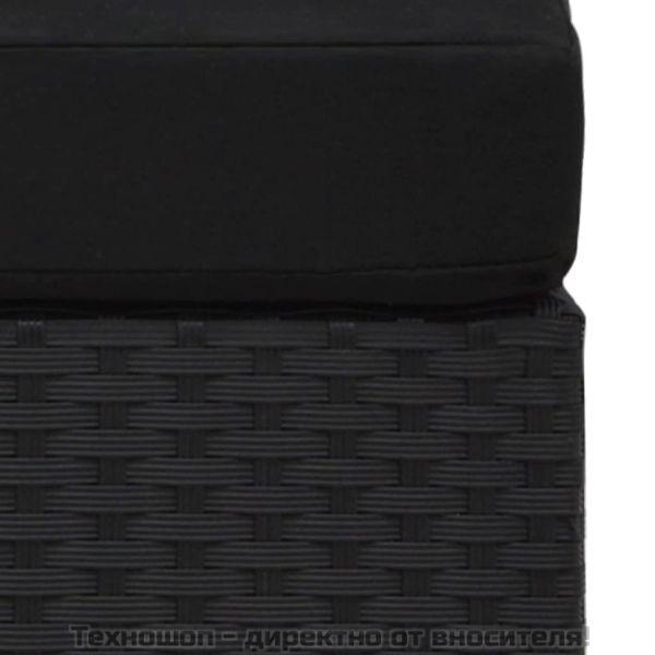 Двуместен модулен диван, полиратан, черен