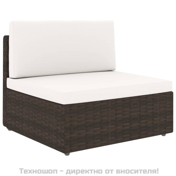 Градински комплект, 2 части, кафяв полиратан