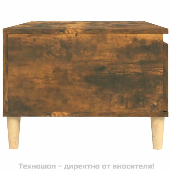 Кафе маса, опушен дъб, 90x50x36,5 см, инженерно дърво