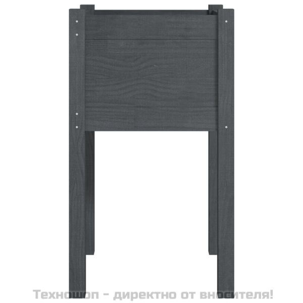 Градински сандъци, 2 бр, сиви, 40x40x70 см, бор масив