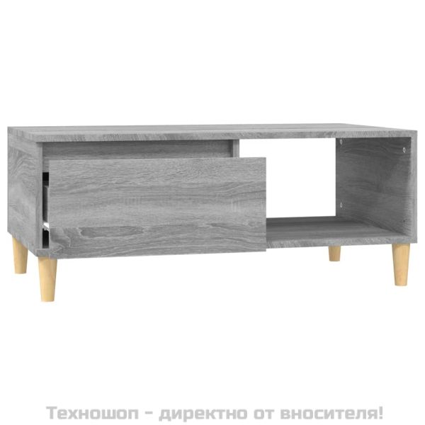 Кафе маса, сив сонома, 90x50x36,5 см, инженерно дърво