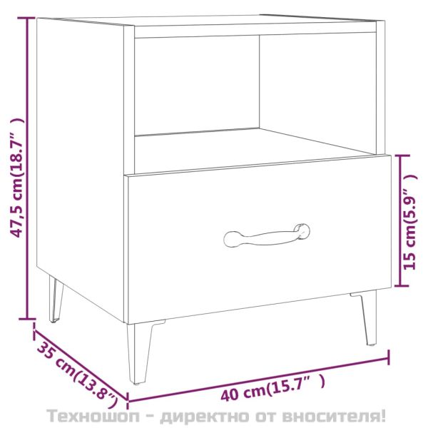 Нощни шкафчета, 2 бр, сонома дъб, инженерно дърво