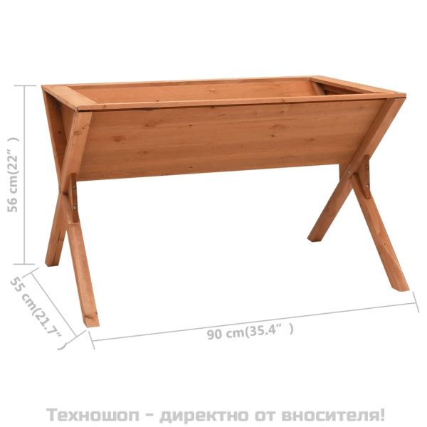 Градинска повдигната леха, 90x55x56 см, чам
