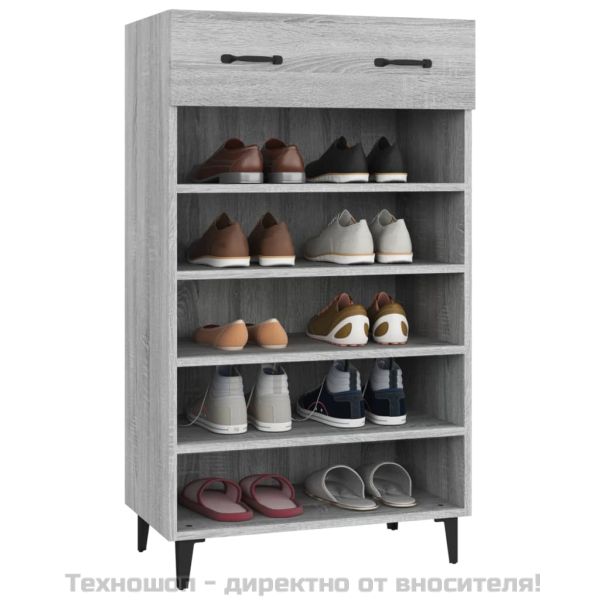 Шкаф за обувки, сив сонома, 60x35x105 см, инженерно дърво