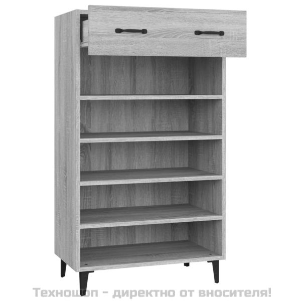 Шкаф за обувки, сив сонома, 60x35x105 см, инженерно дърво