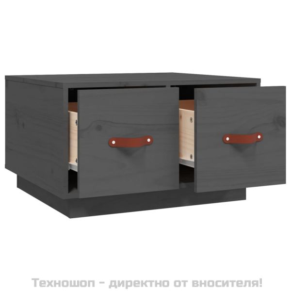 Кафе маса, сива, 60x53x35 см, бор масив
