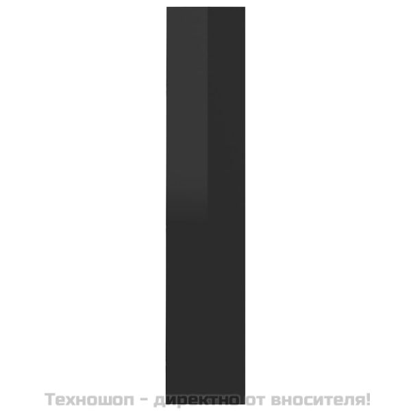 Шкафове за обувки 2 бр черен гланц 60x18x90 см инженерно дърво