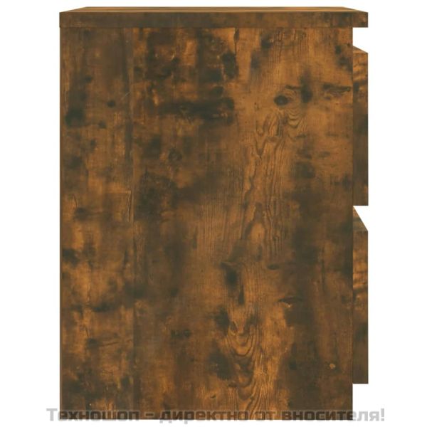 Нощно шкафче, опушен дъб, 30x30x40 см, инженерно дърво