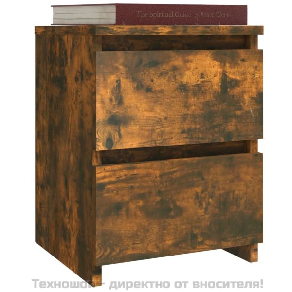 Нощно шкафче, опушен дъб, 30x30x40 см, инженерно дърво