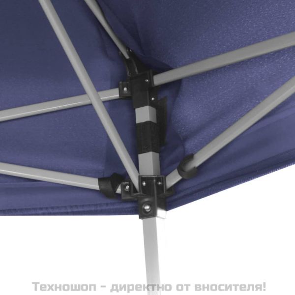 Шестоъгълна pop-up шатра с 6 стени тъмносиня 3,6x3,1 м